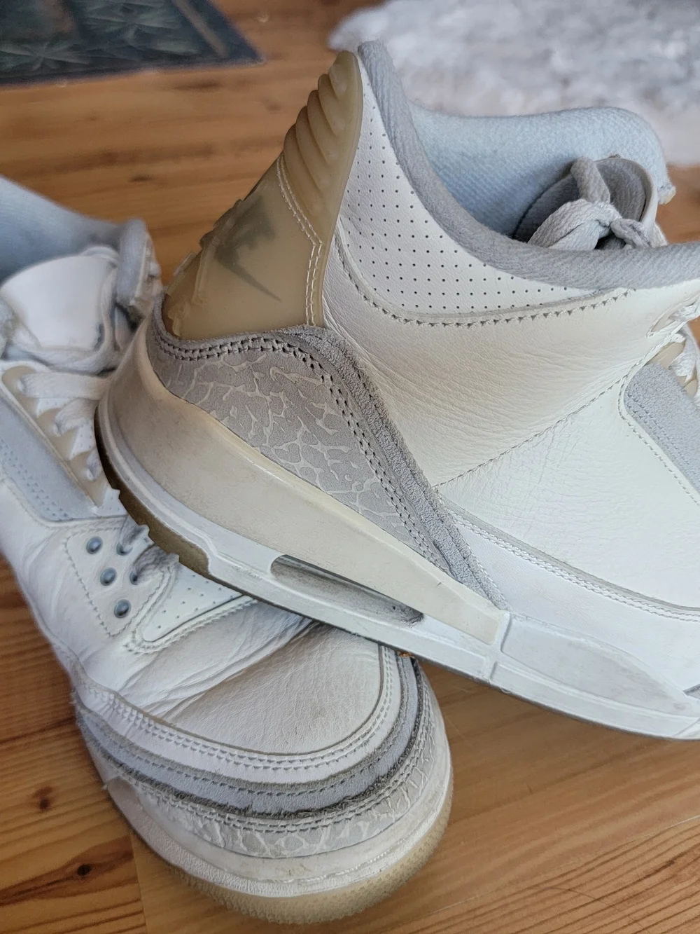 Jordan White and Light Gray Low-Top Sneakers